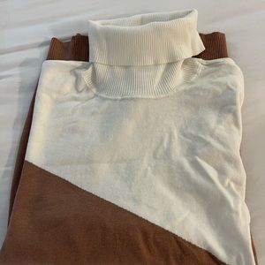 Calvin Klein turtle neck color block sweater